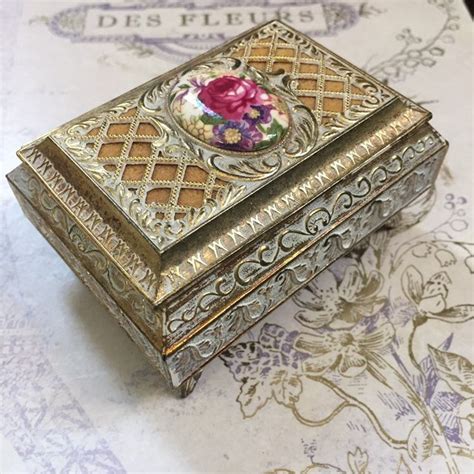 small vintage metal trinket box|collectible trinket boxes.